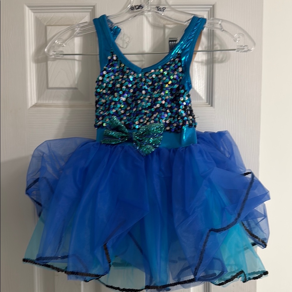 Blue Sequin Kids Costume Dress